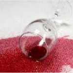 Red Wine Stain on Cream Carpet